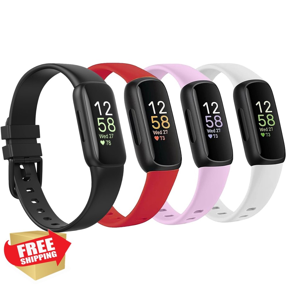 Fitbit Inspire 3 Bands 4 Pack Waterproof Sport Replacement