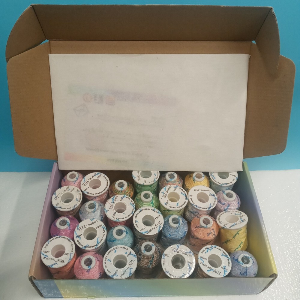 Simthreads 28 Variegated Colors Embroidery Machine Thread 1100 Yards Each
