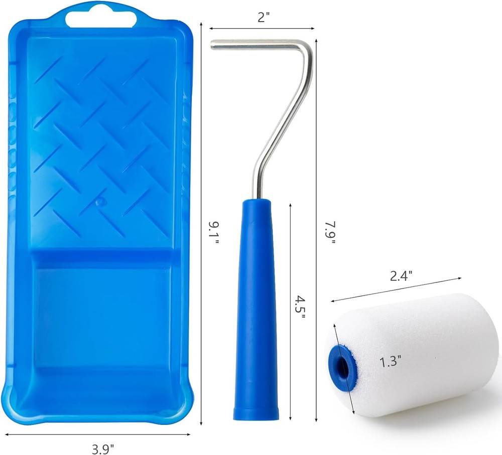 Mini 2 Inch Paint Roller Set with Tray & Liners - Effortless Painting Solution
