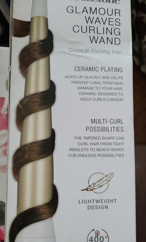 glamour waves conical curling wand by brookstone