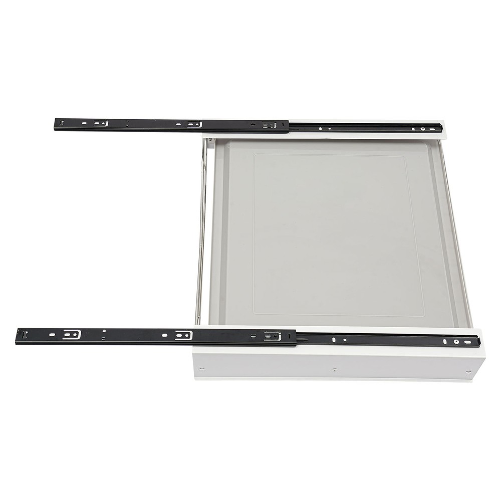 Modern Pull Out Drawer&Bottom-Mounted Slide Out Storage Shelf Silver, White New