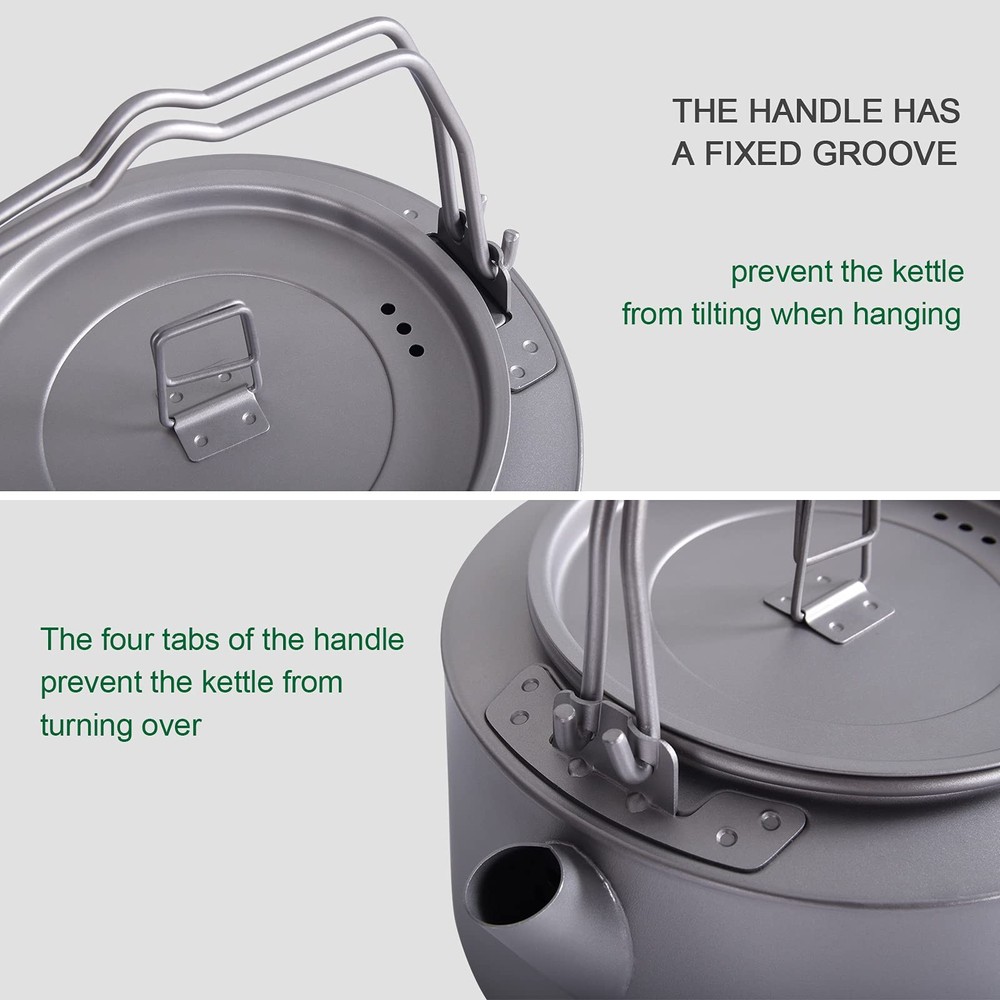 Boundless Voyage Titanium Kettle with Folding Handle & Filter Ultralight Teap...