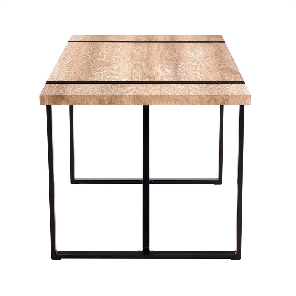 Dining Table Wood Table Kitchen Rectangular Table For 4-6 Person Rustic Brown