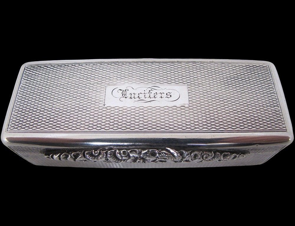 George III silver rectangular snuff box ‘Lucifers' John Shaw Birmingham 1819