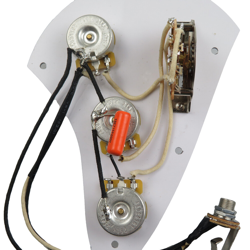 Wiring Harness with CTS Custom Pots Oak Switch Orange Drop