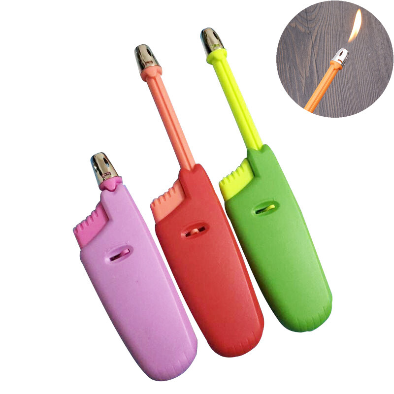 Candle Lighter Long Neck Adjustable Butane Refillable Lighters Kitchen Igniter