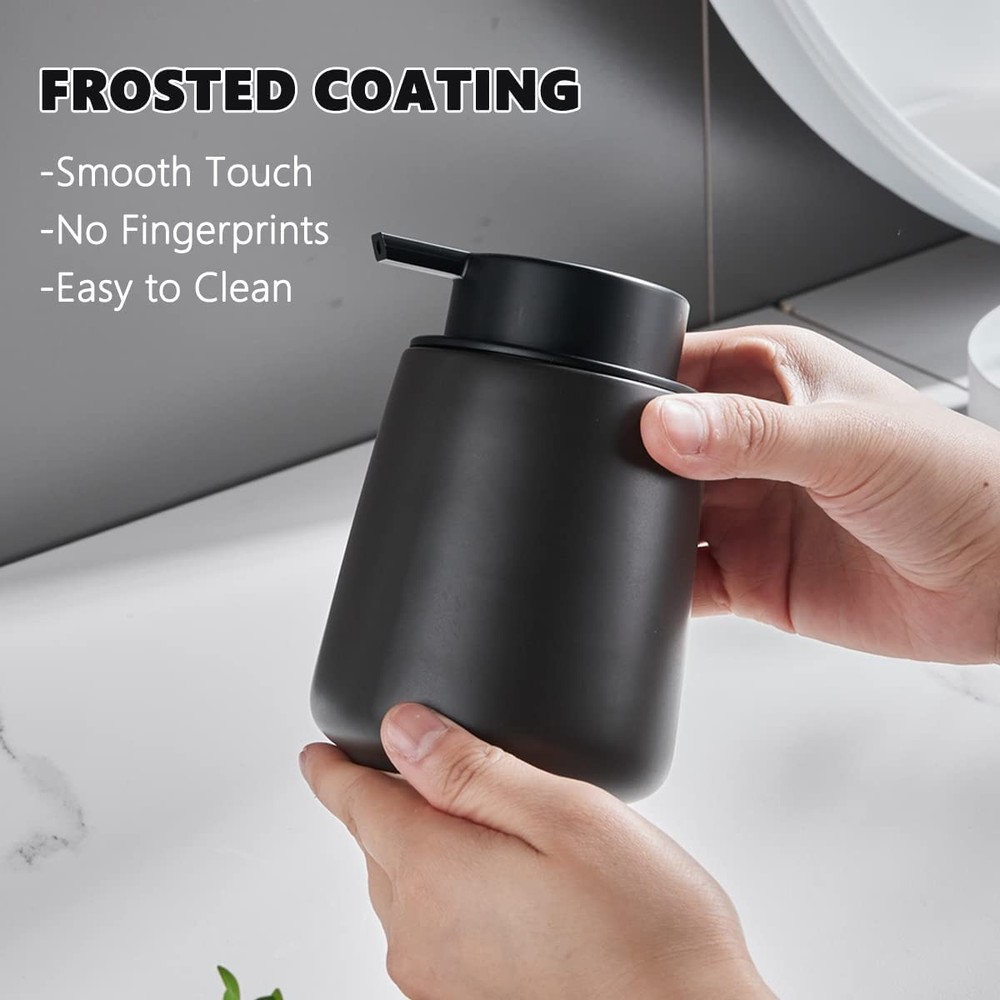 12Oz Hand Soap Dispenser Set - 2 Pack Ceramic Foam Soap Dispenser Set with Ea...