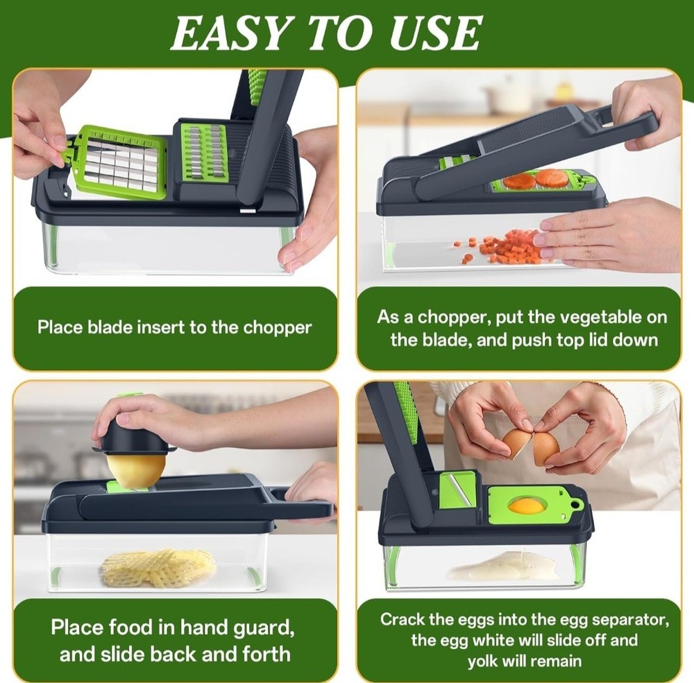 HomeHacks Vegetable Chopper Multi-Functional Dicer Egg Separator Julienne