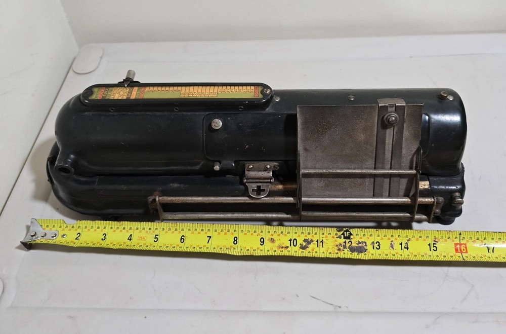 Todd Protectograph Check Writer Antique Machine Black & Brass Manual Operation