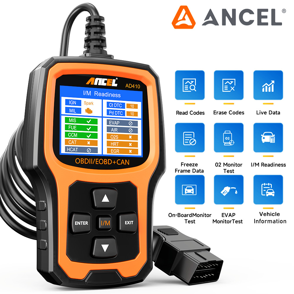 ANCEL AD410 OBD2 Code Reader Car Scanner Turn Engine Light Off Diagnostic Tool