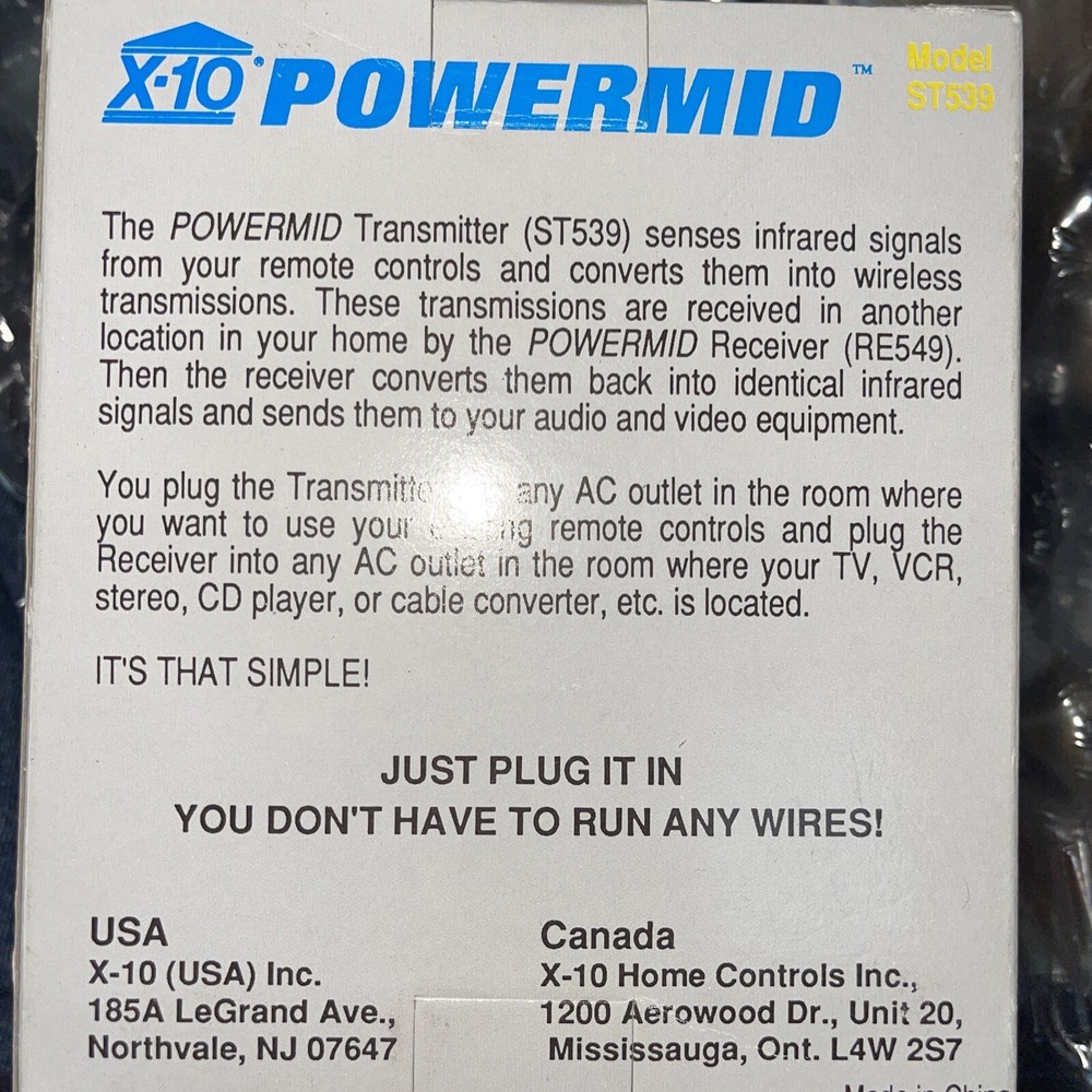 ST539 POWERMID IR Sensor Wireless Transmitter For Use With RE549 Receiver.