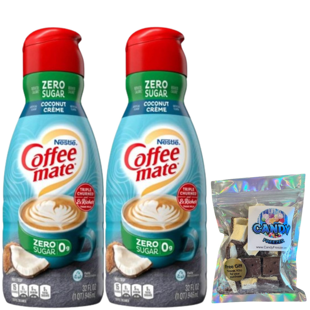 CoffeeMate Zero Sugar Coconut Creme  Liquid Coffee Creamer 32 oz 2 pack