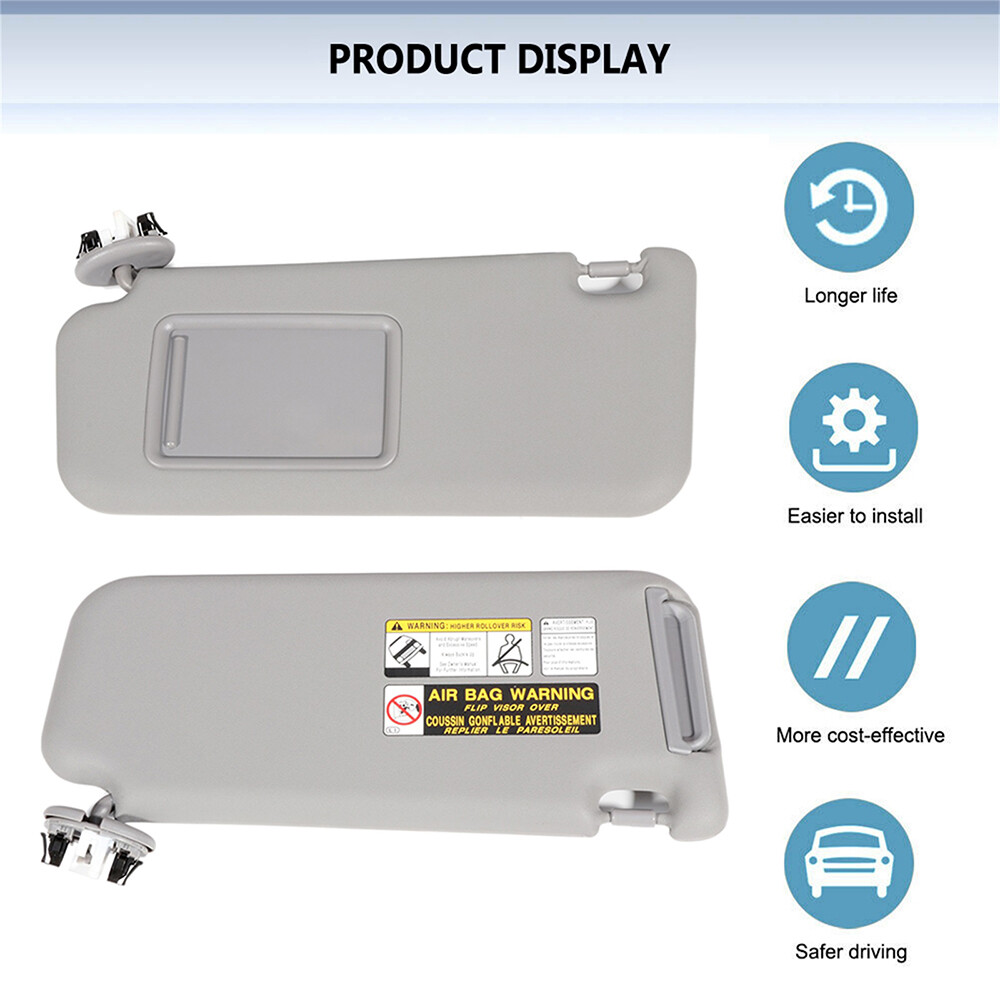 Sun Visor Left Driver Side Gray for 2006 - 2012 Toyota RAV4