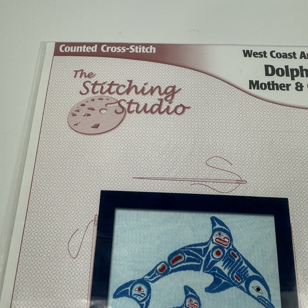 The Stitching Studio Counted Cross Stitch Pattern Dolphins Mother Child DIY