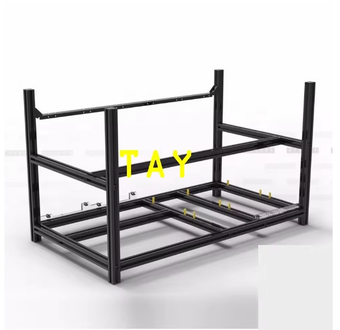 VEDDHA 6 GPU Mining Rig frame Aluminum Stackable For Miner Unassemble no fan