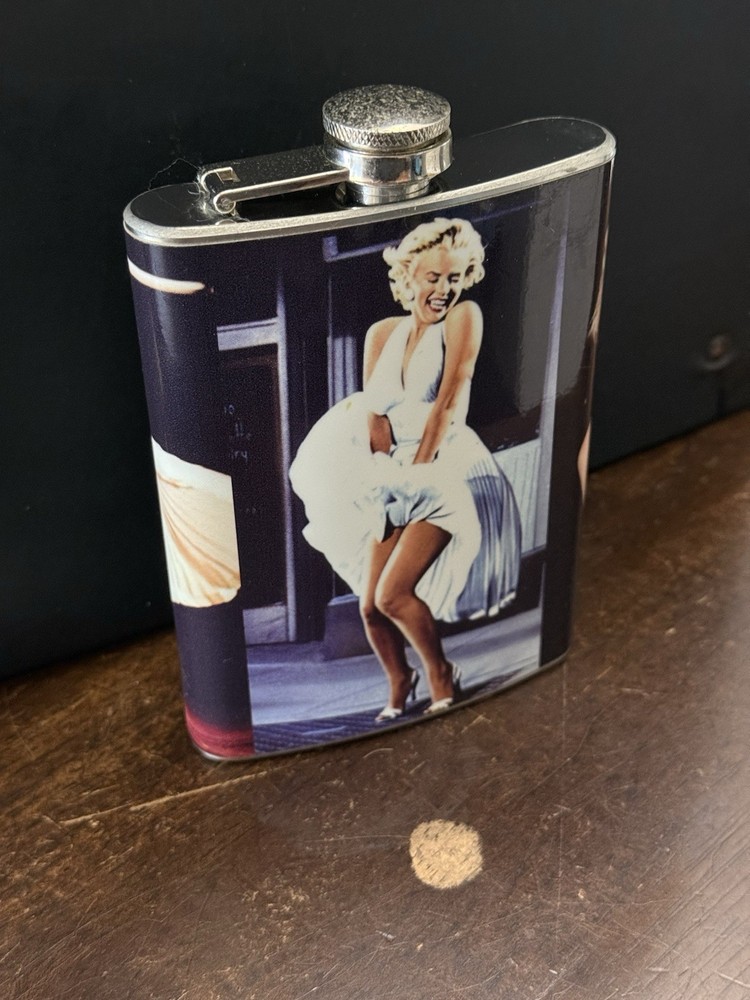 Marilyn Monroe Iconic White Dress 8 Oz Flask