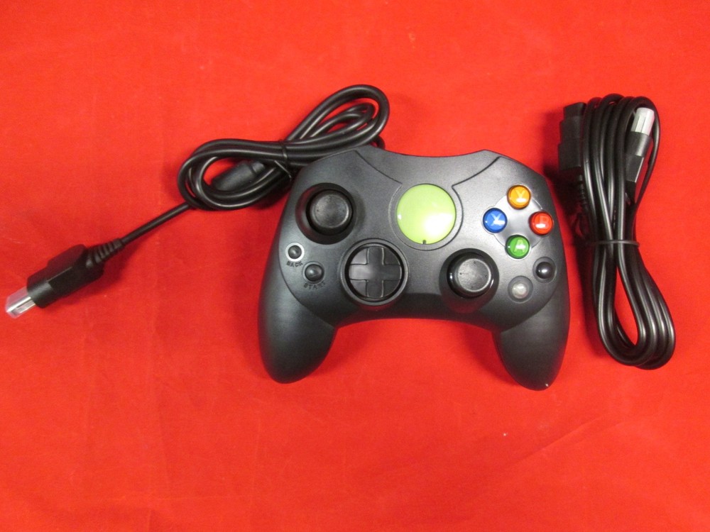 Black Controller Bundle Controller And Extension Cable For Xbox Original 0468