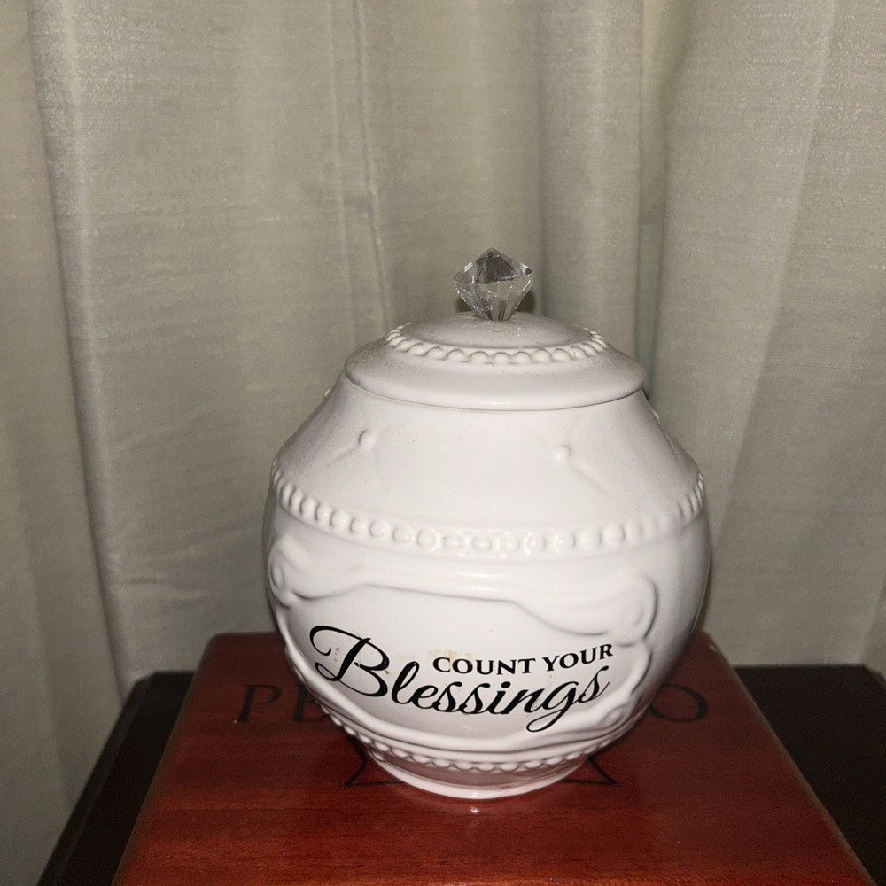 NEW Young's White Ceramic BLESSINGS JAR Only