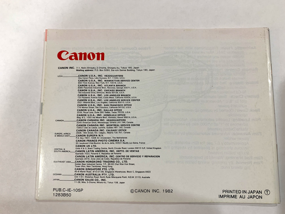 Canon T50 Instruction Manual