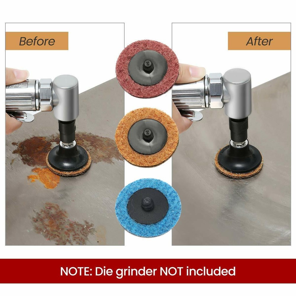 92Pcs 2 inch Roll Lock Surface Conditioning Quick Change Sanding Discs w/ Holder