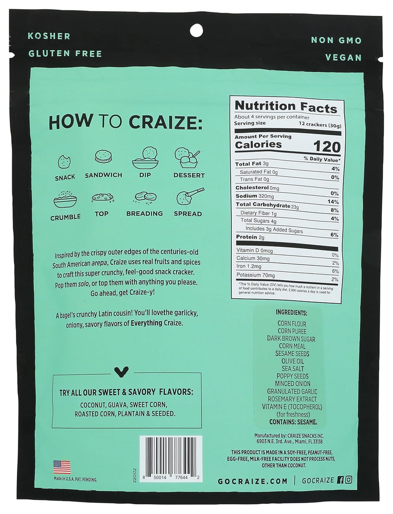 , Crackers Toasted Corn Everything, 4 Ounce