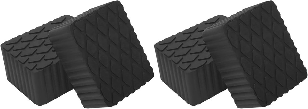 4-Piece Solid Rubber Auto Lift Pads with Anti-Skid Design for Stability