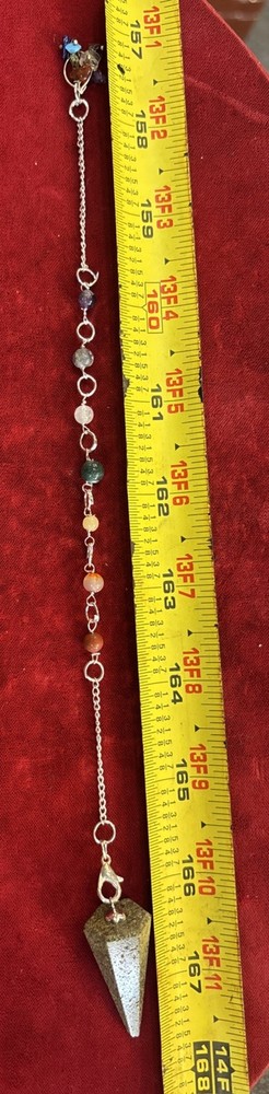 Epidote pendulum with Detachable Chakra Chain