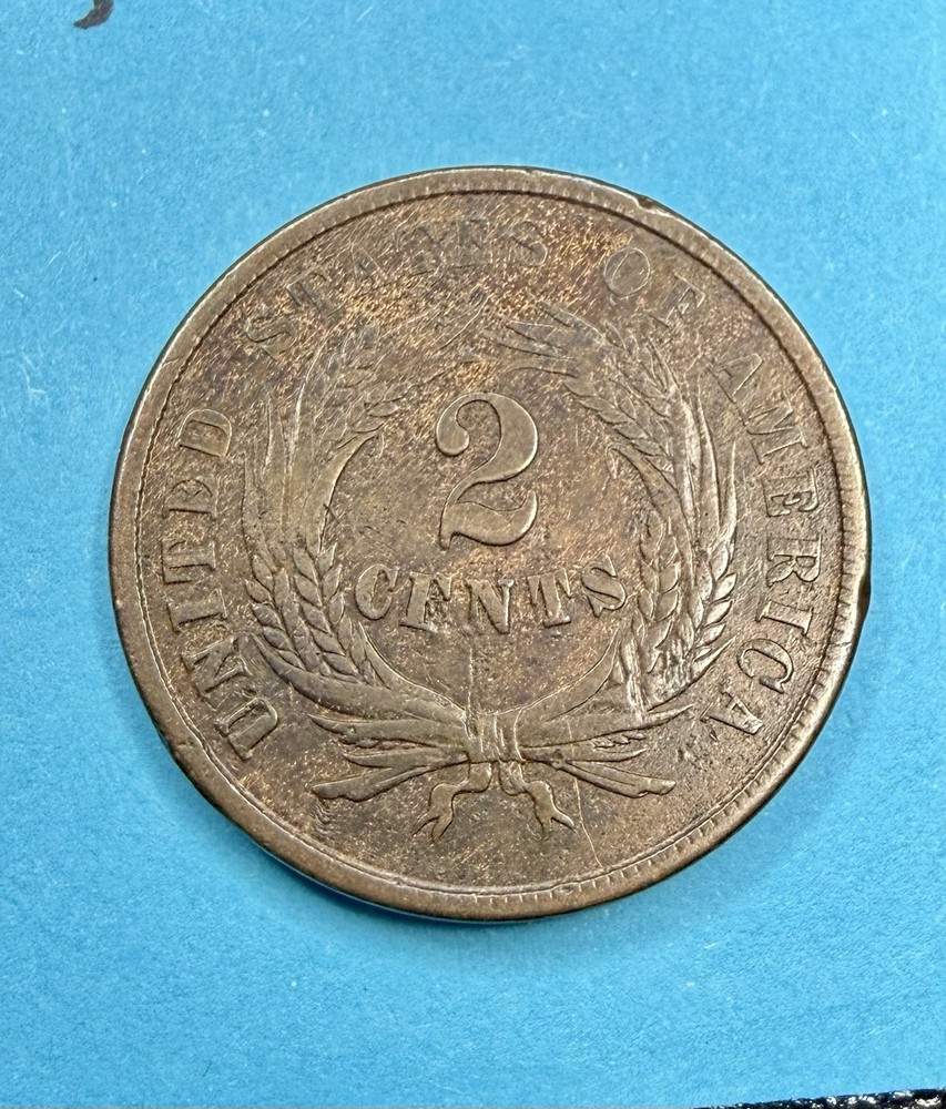 1864 US Two Cent Copper Coin Historic Issue