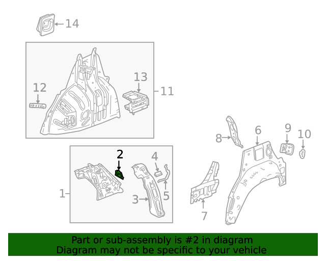 Genuine GM Passenger Side Quarter Panel Bracket 95999970