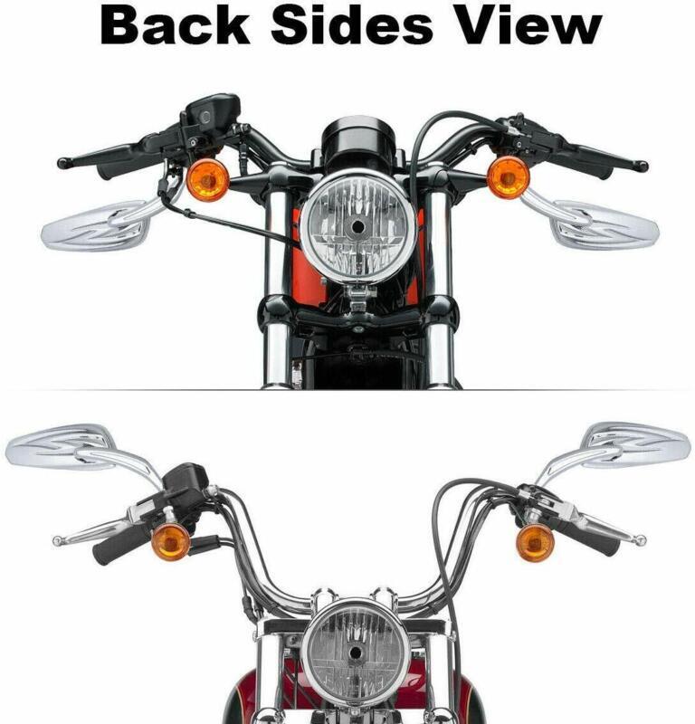 Motorcycle Rear View Mirrors Chrome 8mm For Harley Davidson Softail Deuce FXSTD