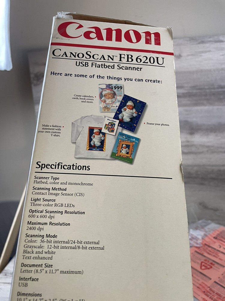 Canon CanoScan FB 620U Flatbed Scanner Open Box
