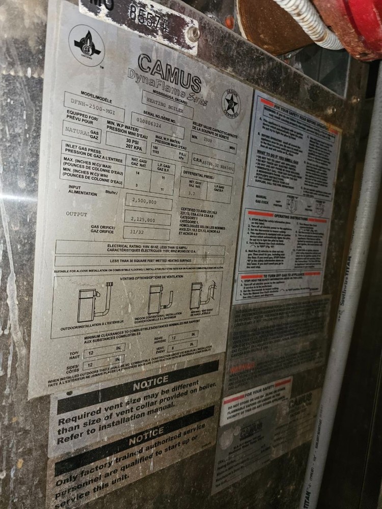 Camus DFNH-2500 Hot Water Boiler | 2,500,000 BTU | Natural Gas | Commercial