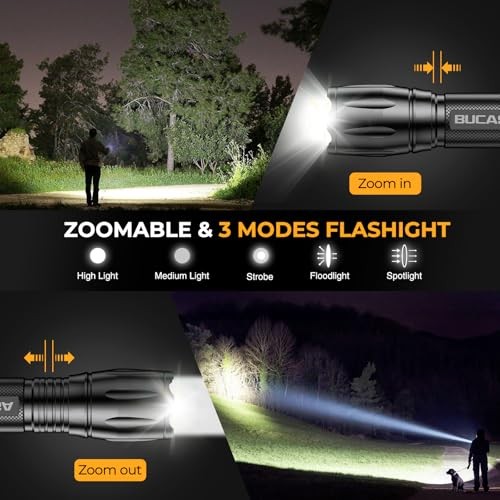 Rechargeable Flashlights High Lumens, Brighter Small Flashlight Powerful 3 Pack