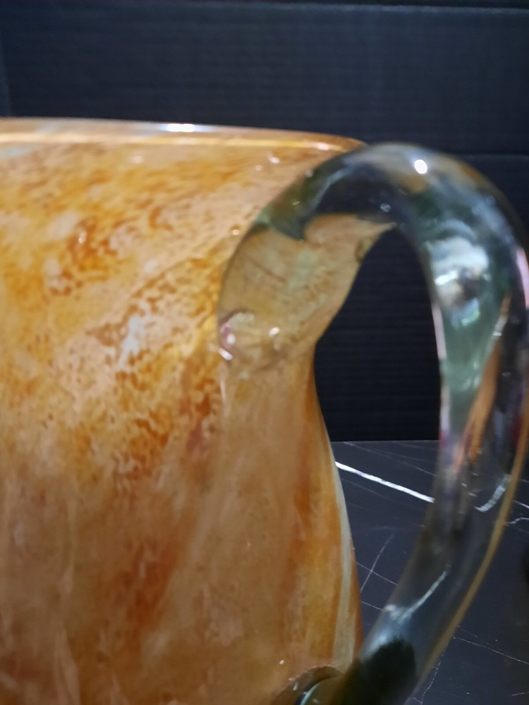 Hand Blown Glass Pitcher And Goblets