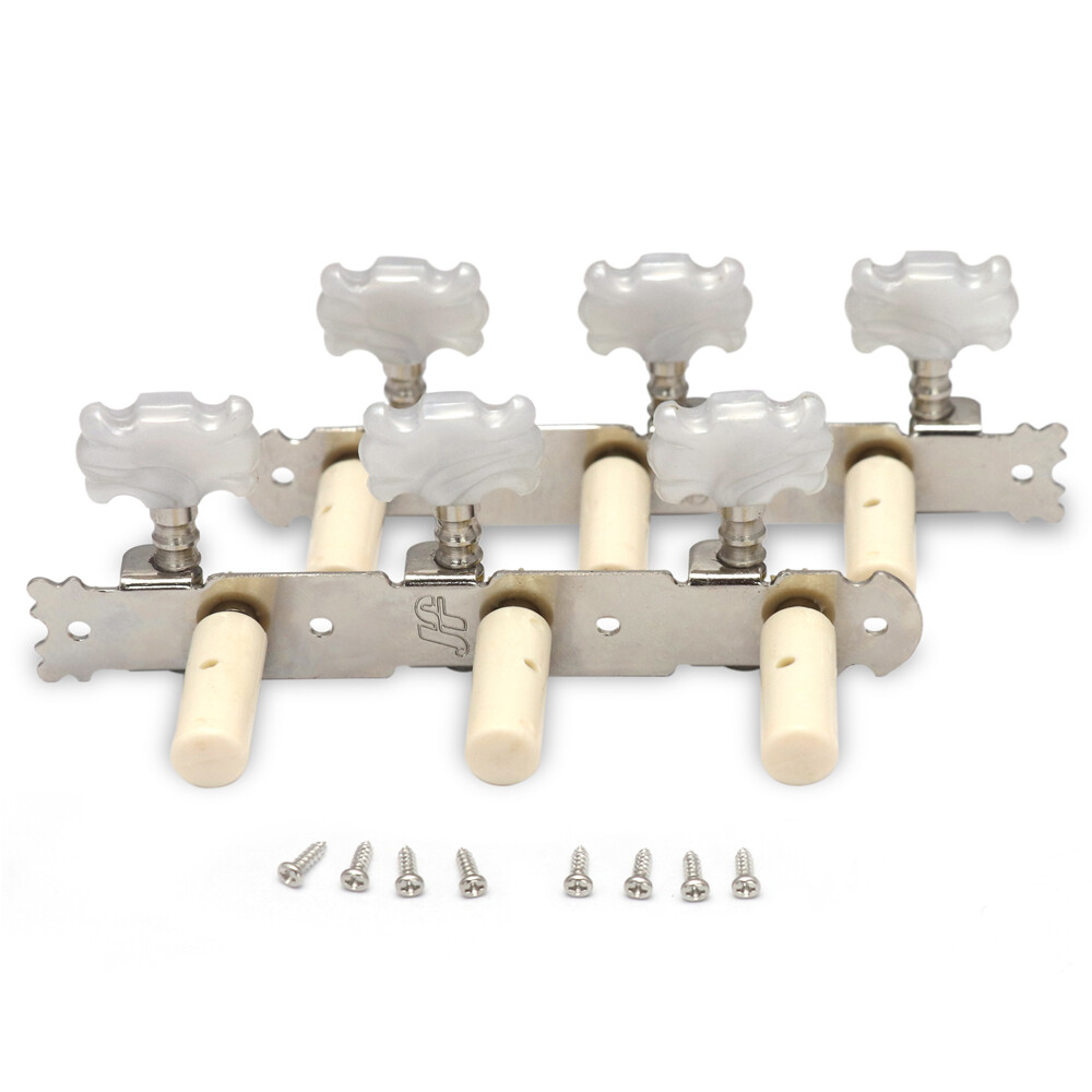 Classical Guitar Machine Heads String Tuning Pegs Tuners Tuning Key 3L 3R Chrome