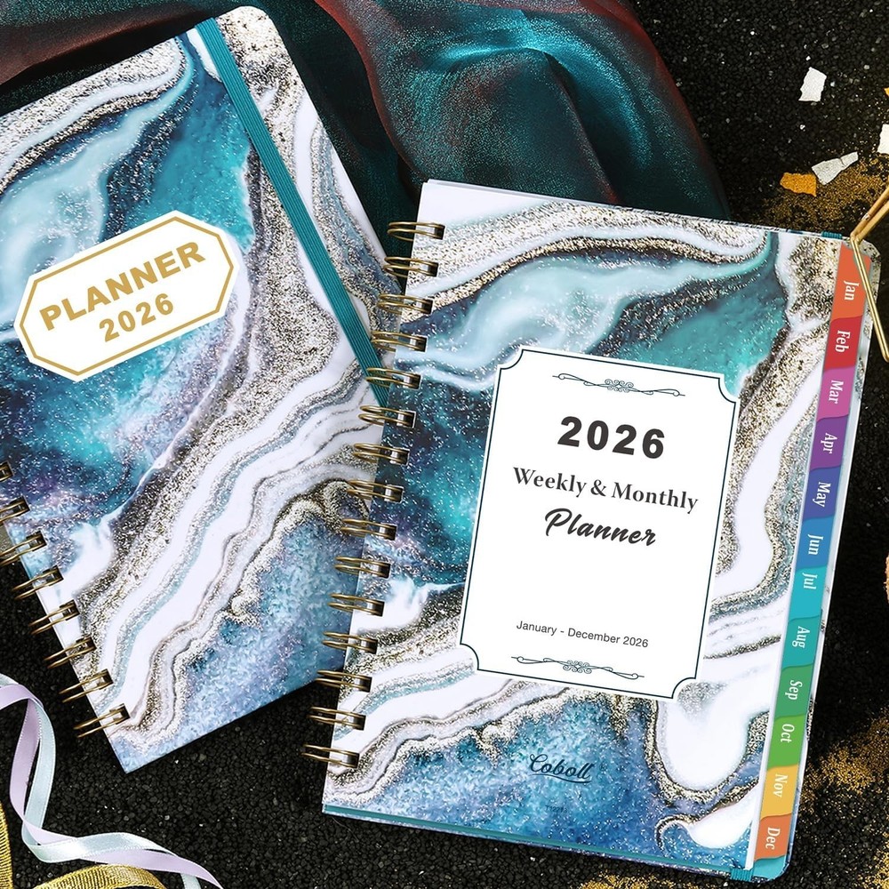 Durable 2026 Planner - Complete Weekly & Monthly Organizer with Extra Features