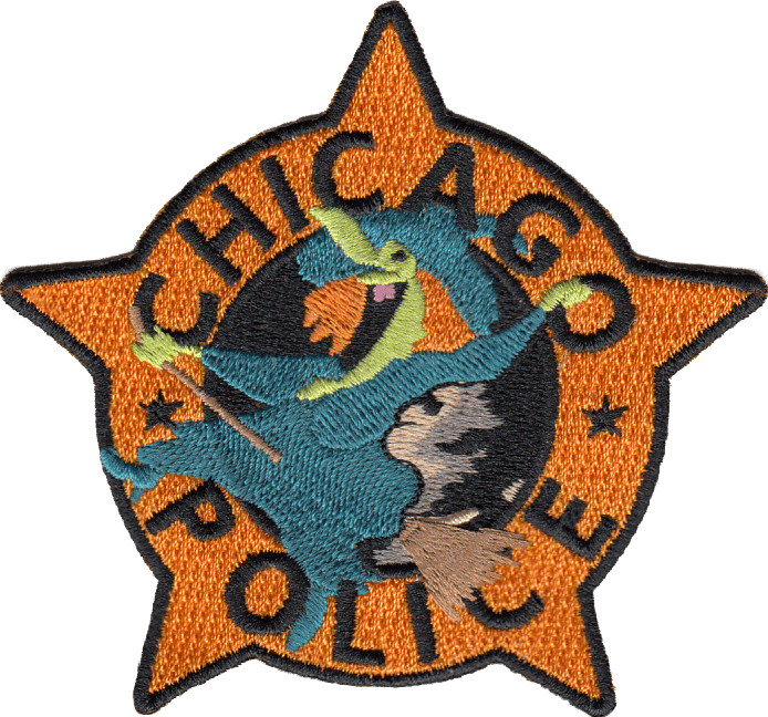 CHICAGO POLICE STAR PATCH: Halloween Witch