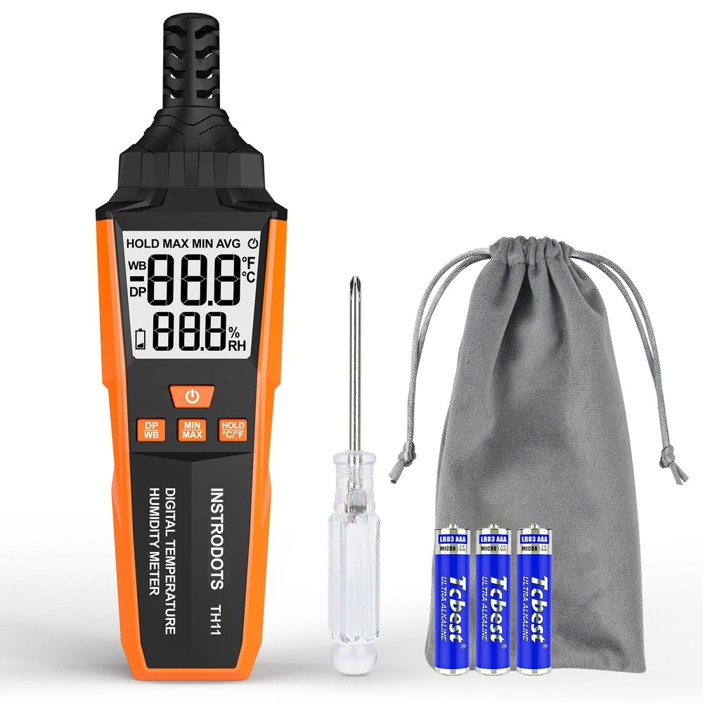 Temperature Humidity Meter, High Precision Digital Hygrometer with Ambient, D...