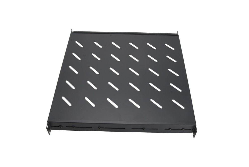 1U Vented Fixed Server Shelf 19" 4 Post Adjustable Rack Mount 18in - 42in Black