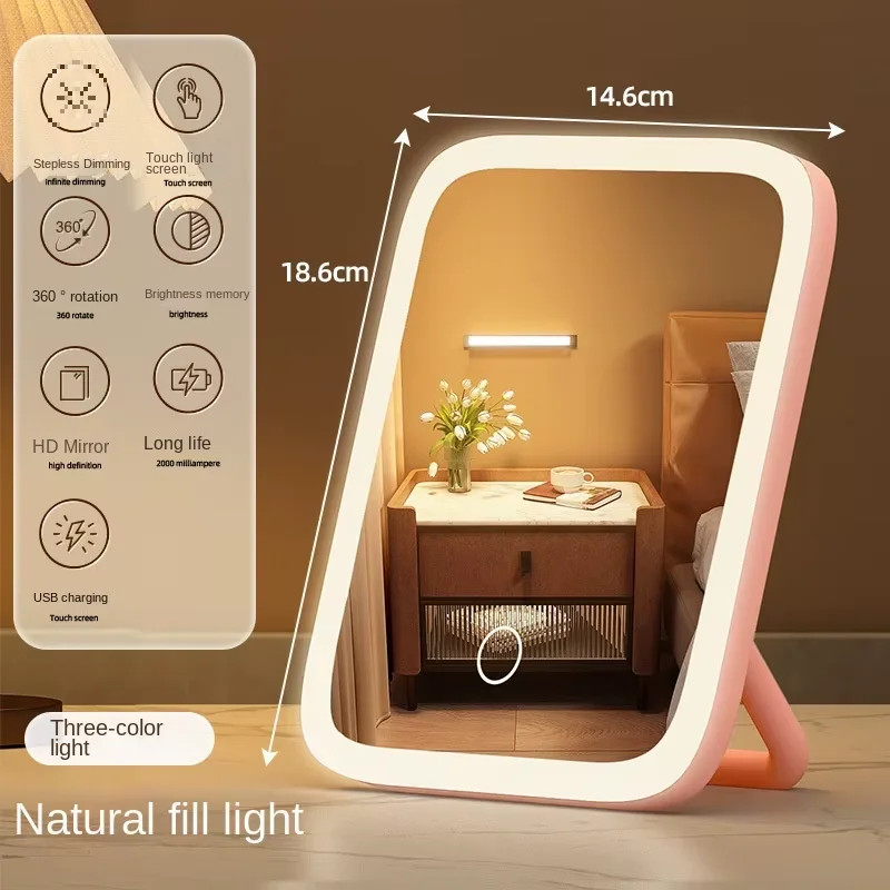 LED Makeup Mirror with Light Desktop Fill Light Dressing Table Mirror