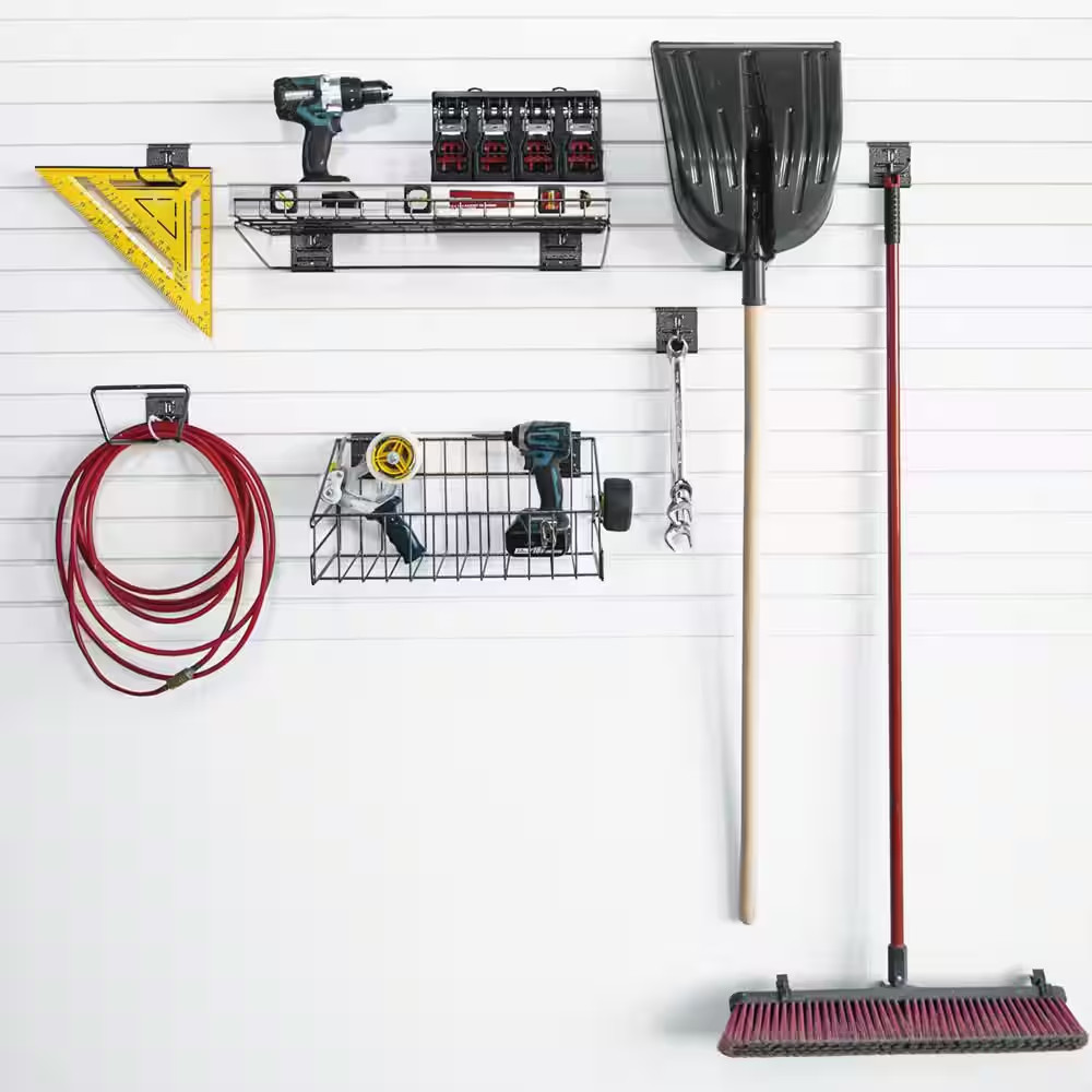 8 Ft PVC Slatwall Panel Gray (7-Pack)