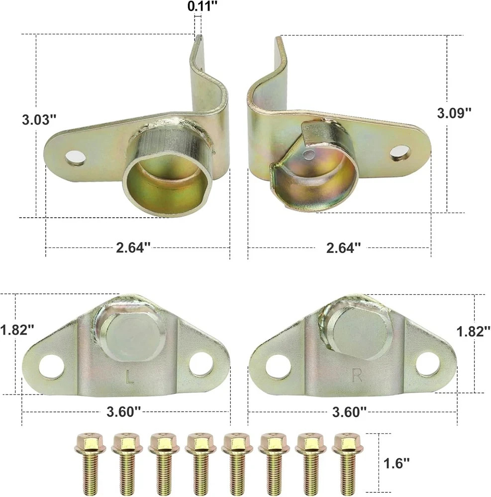 Tailgate Hinge Kit Compatible with 1999-2007 Silverado/Sierra 4 Pack with Screws