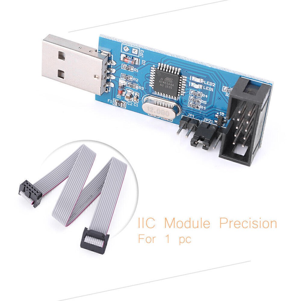 USBASP USBISP AVR Programmer Adapter 10 Pin Cable USB ATMEGA8 ATMEGA128 po