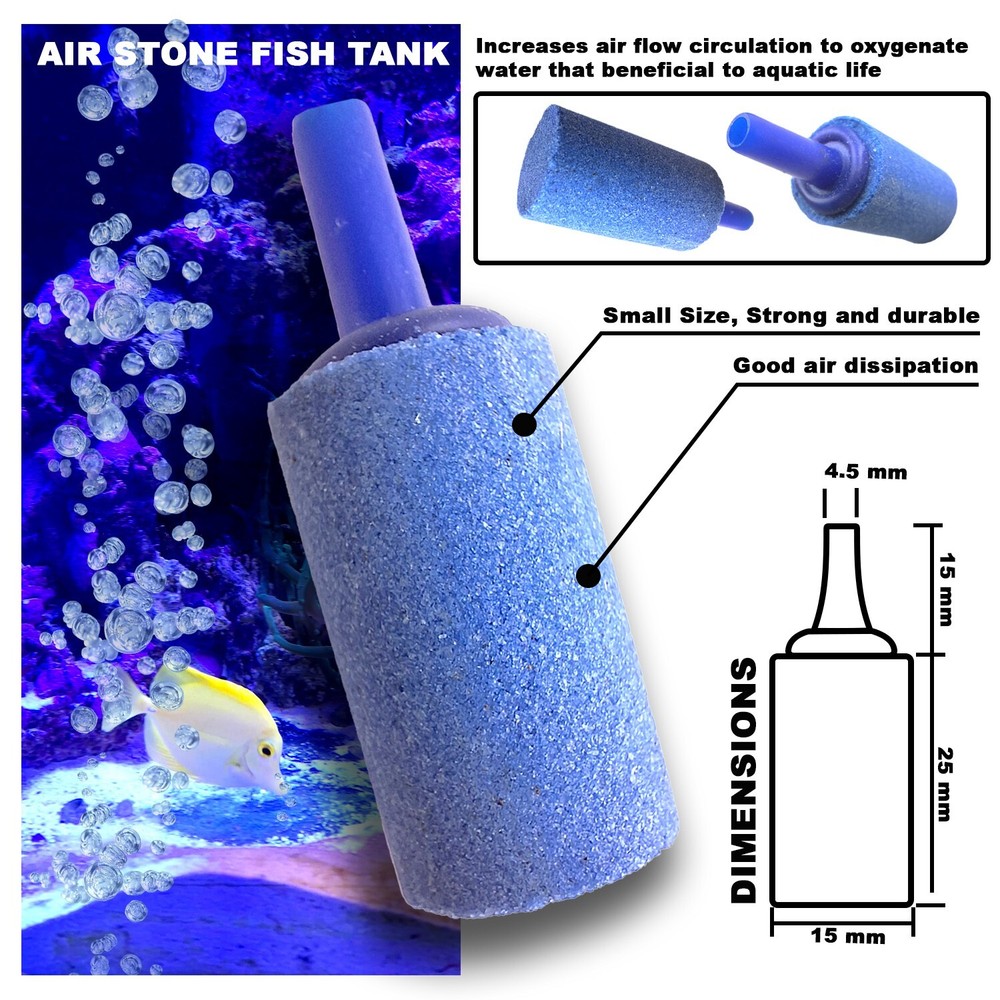 20 Pcs Air Diffuser Mineral Bubble Hydroponic Oxygen Stone Aquarium Fish Tank