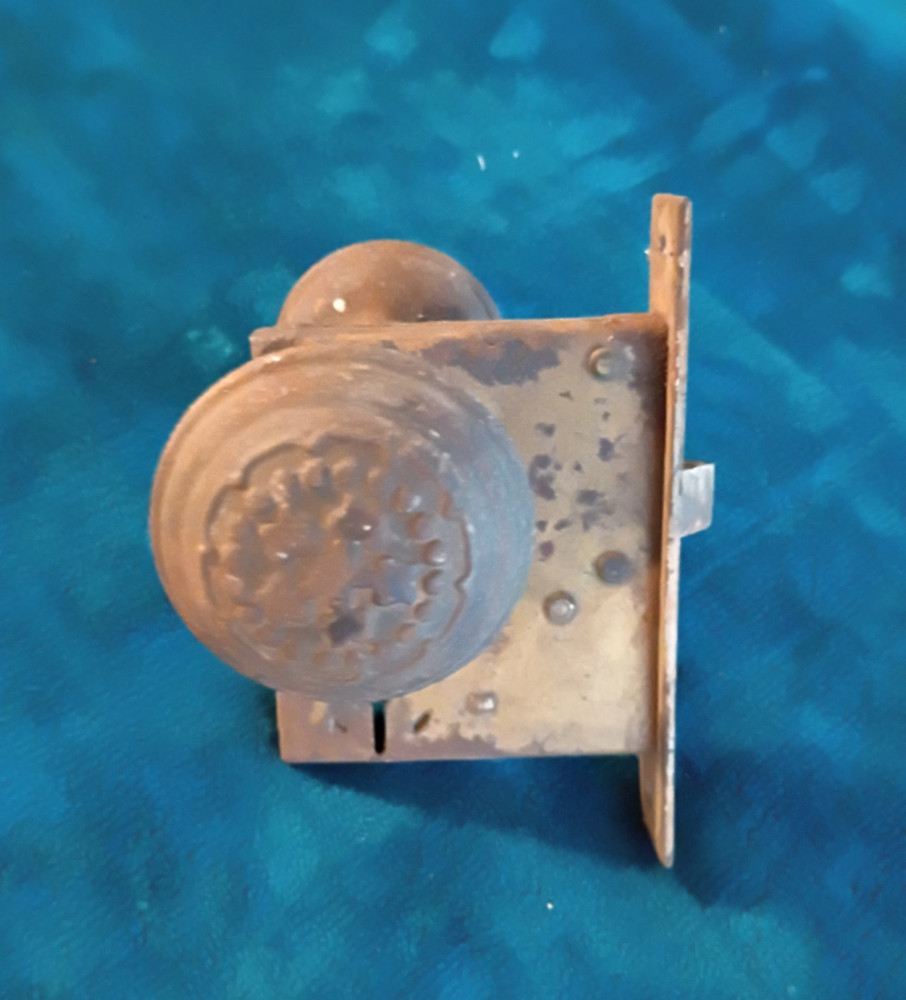 Antique Mortise Lock With Russel And Erwin Knobs.