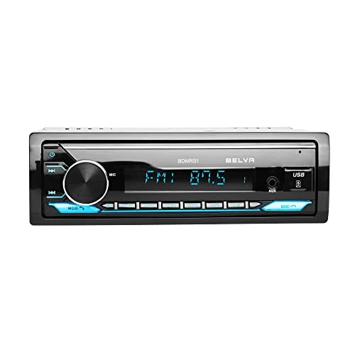 BDMRS1 Single DIN Bluetooth Car Stereo Receiver with Front/Rear