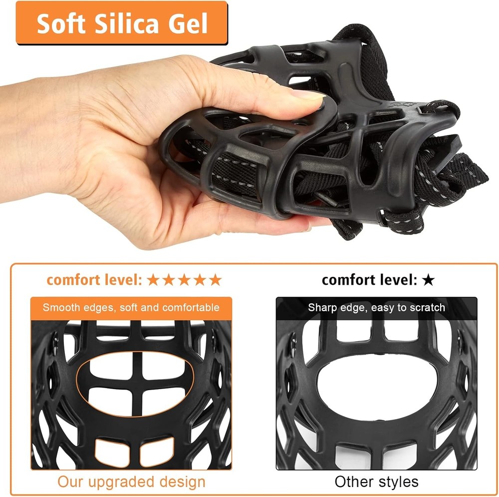 Dog Muzzle Adjustable Dog Basket Muzzle W/ Movable Cover to Prevent Biting