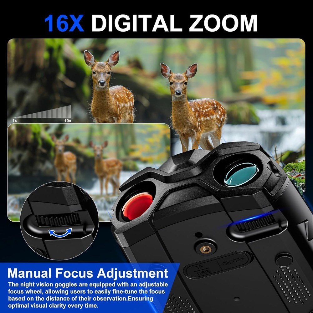 Advanced Night Vision Technology - 16X Digital Zoom