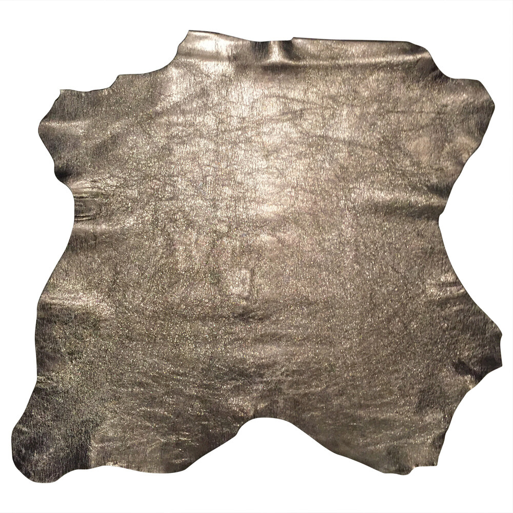 Metallic Rustic Goatskin Leather Hide, Material for Crafting, Bookbinding Fabric