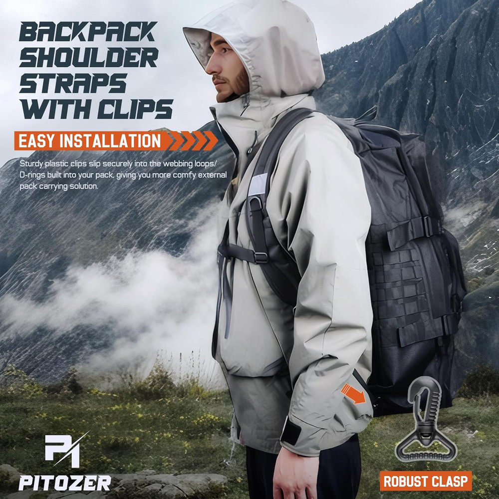 Backpack Straps, Backpack Shoulder Strap for Bags Strap Replacement Padded Strap